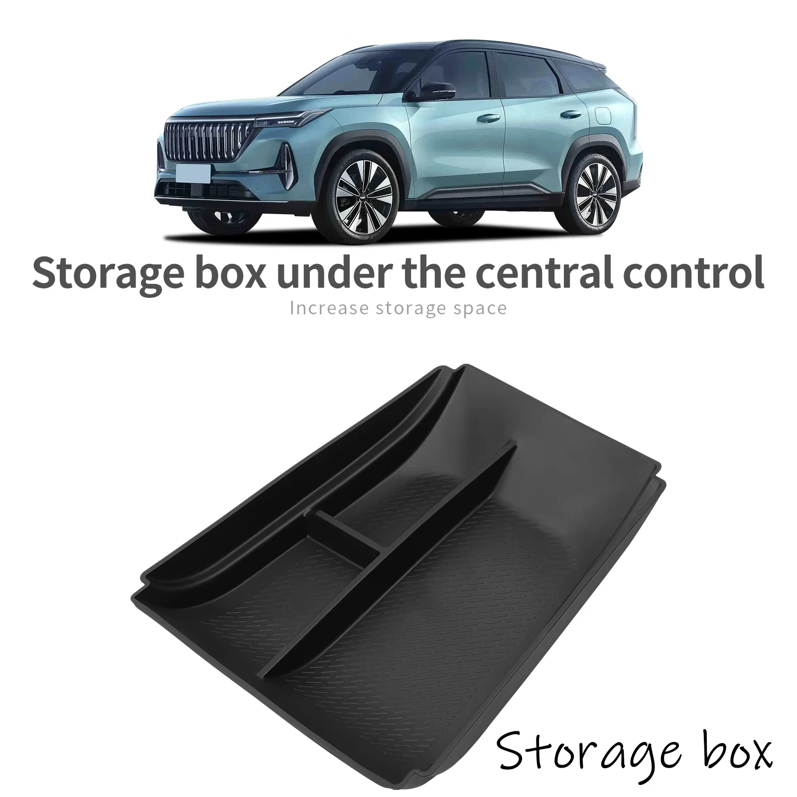 Center Console Lower Storage Box Car Central Tray TPE Organizer Accessories Tidying Black For Geely Boyue L Starray 2025