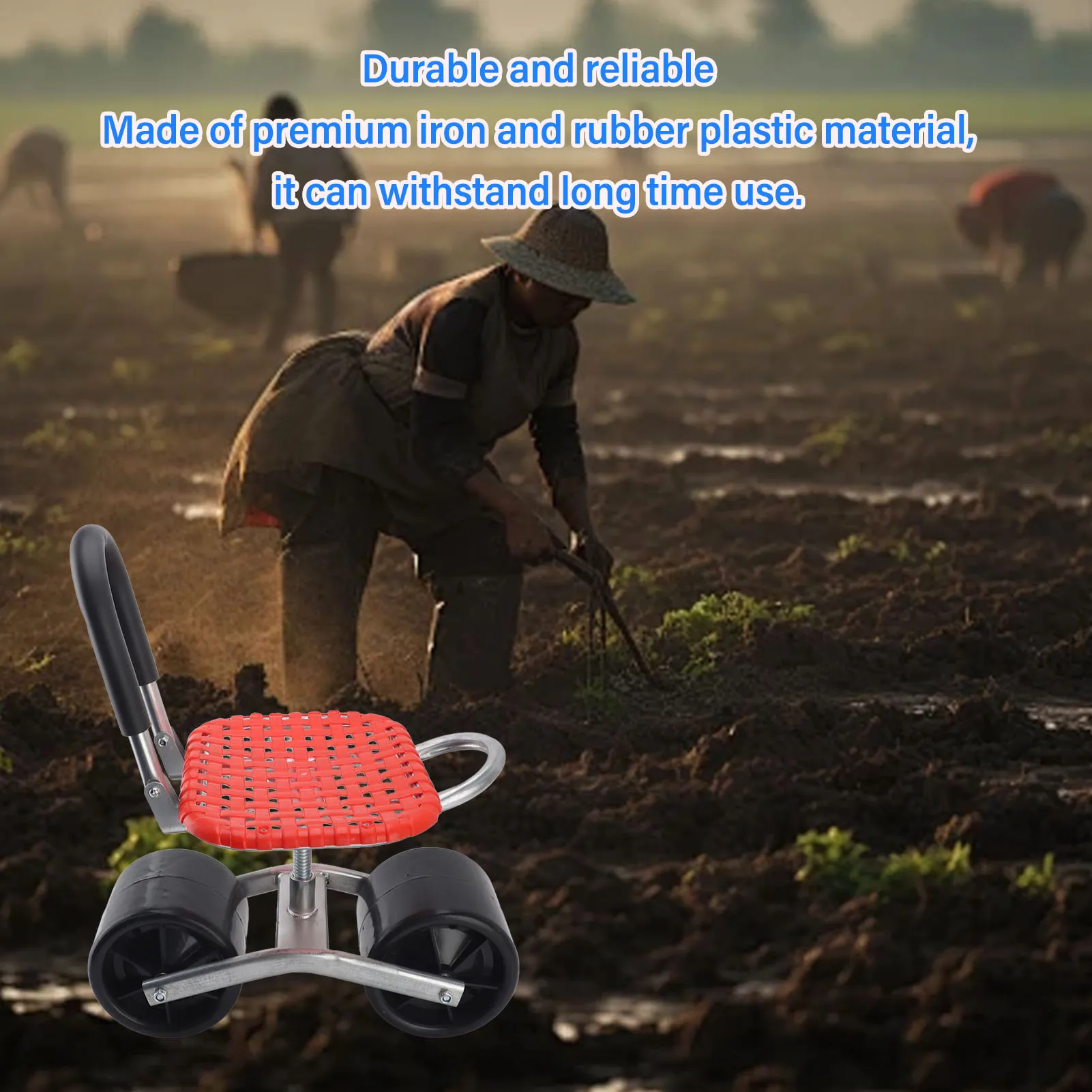 مقعد عمل دوار للحدائق ، زيادة الكفاءة ، عربة مريحة ، توفير للعمالة ، قابل للتعديل للمزرعة