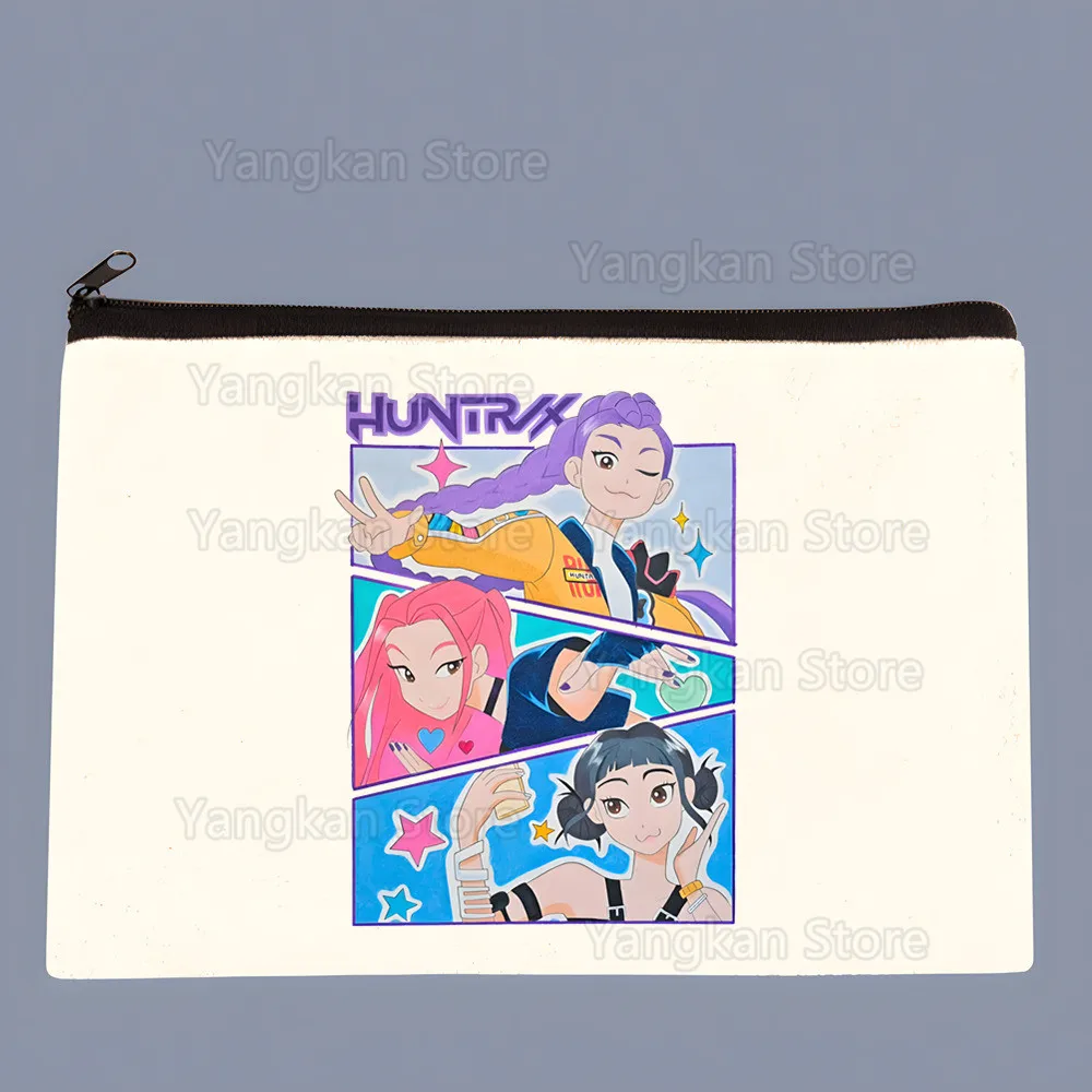 

KPop Demon Hunters Cartoon Handbag Makeup Bag Fashion Cosmetics Storage Canvas Bag Friendly Women's Shopping Wallet