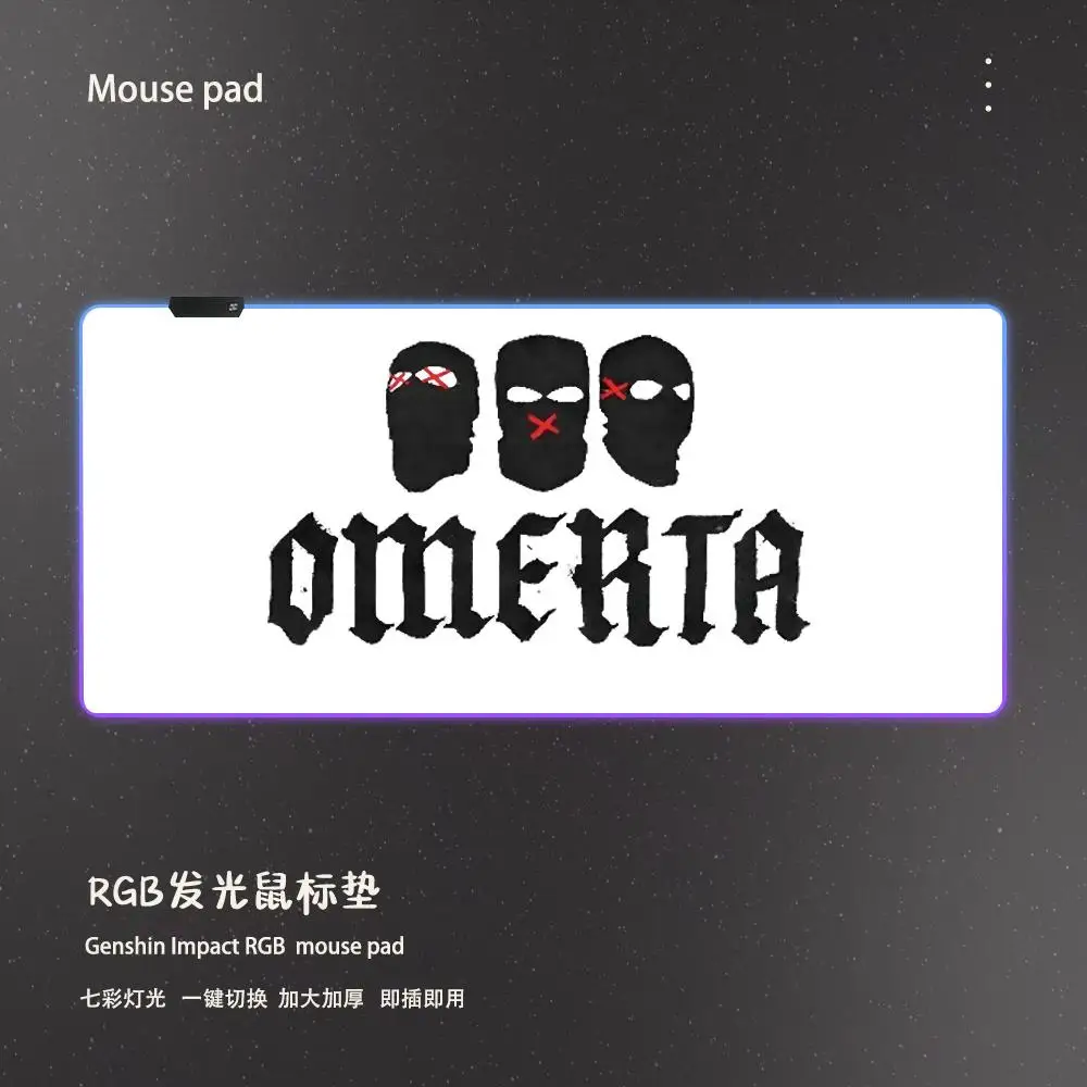 Omerta 47 Records Mouse Pad Game Player RGB Pc Gamer Boys like PS5 Keyboard LED Glowing mause pad Mats Rubber