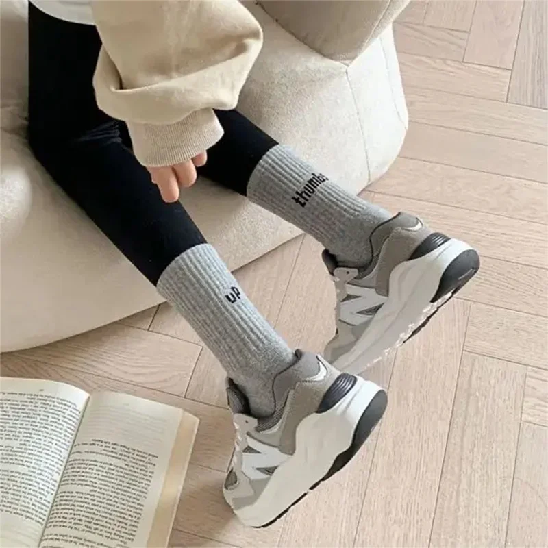 1-10Pairs Socks Women Casual Sports Sweat-wicking Long Sock Couple Mid-calf Socks Warm High Sock Letters College Style Long Sock