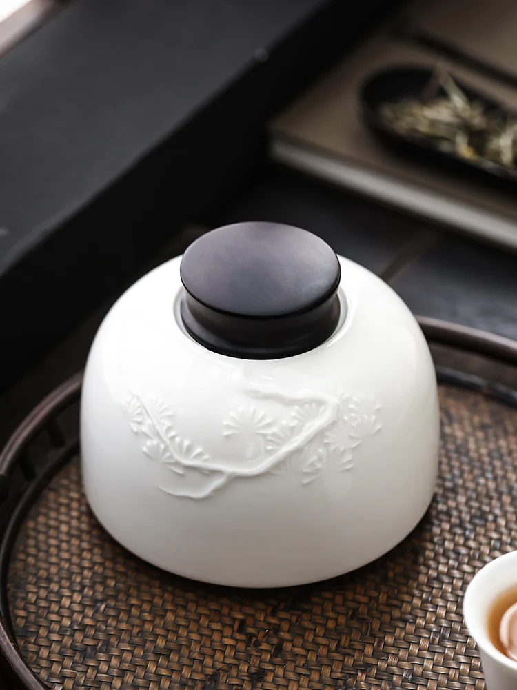 

European Style Ceramic Tea Caddy White Candy Jar Home Multifunctional Nuts Coffee Beans Medicinal Herbs Storage Box Home Decor