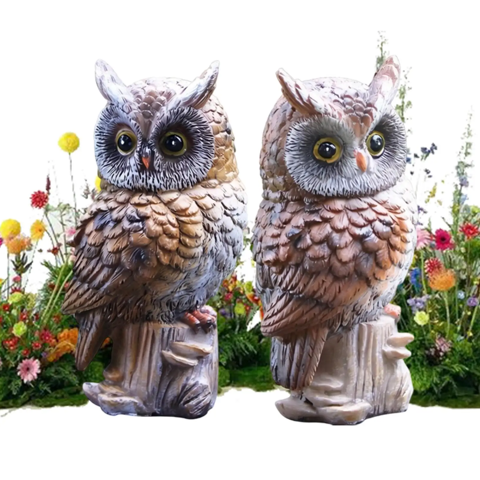 Resin Owl Statue Animal Statues Decor To Scare Birds Away Fake Owl Ornament Simulated Owl Bait Decorations for Outdoor Yard