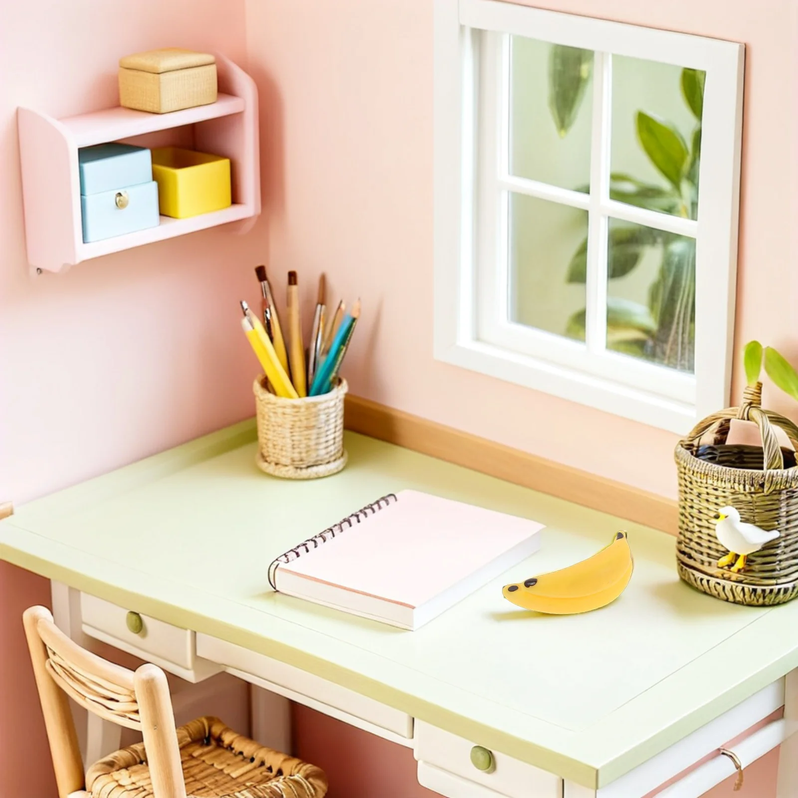 

100pcs Realistic Lifelike Artificial Banana Mini Faux Fruit For Diy Scene Decor Pretend Food Play Landscape Ornament Set