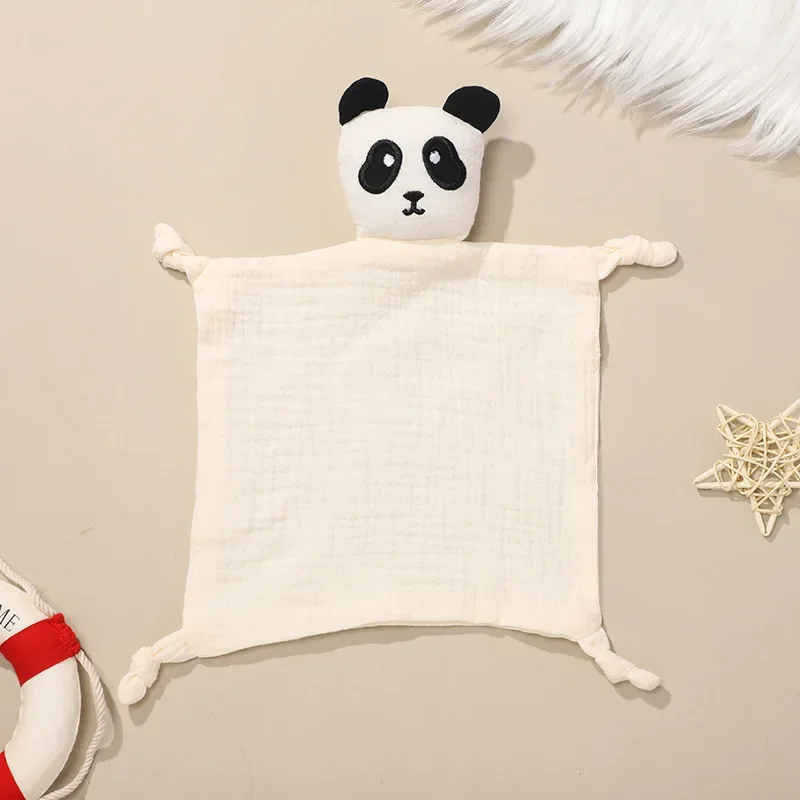 Personalized Name Baby Cotton Muslin Comforter Blanket Newborn Sleeping Cute Lion Panda Toy Soothe Appease Towel Saliva Towel