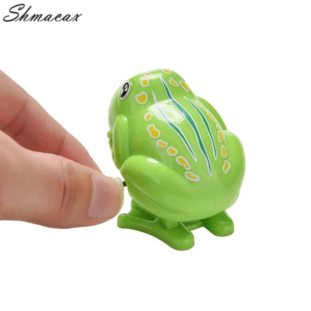 1 Pcs Wind up Frog Plastic Jumping Animal Classic Educational Clockwork Funny Jumping Toys