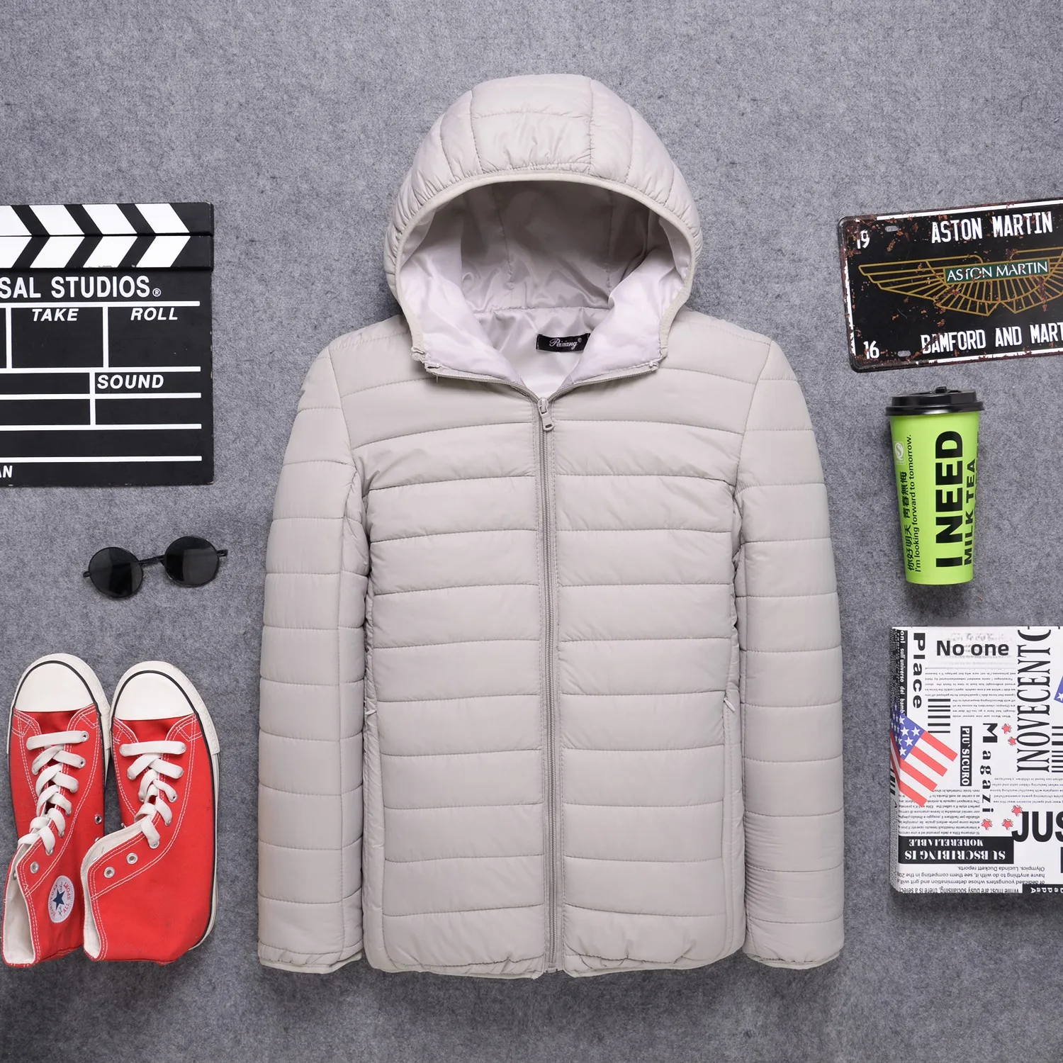 Men's down Cotton Jacket Spring Autumn Winter New Trendy Brand Lightweight Thickened Bread Coat Short Standard Fit Casual