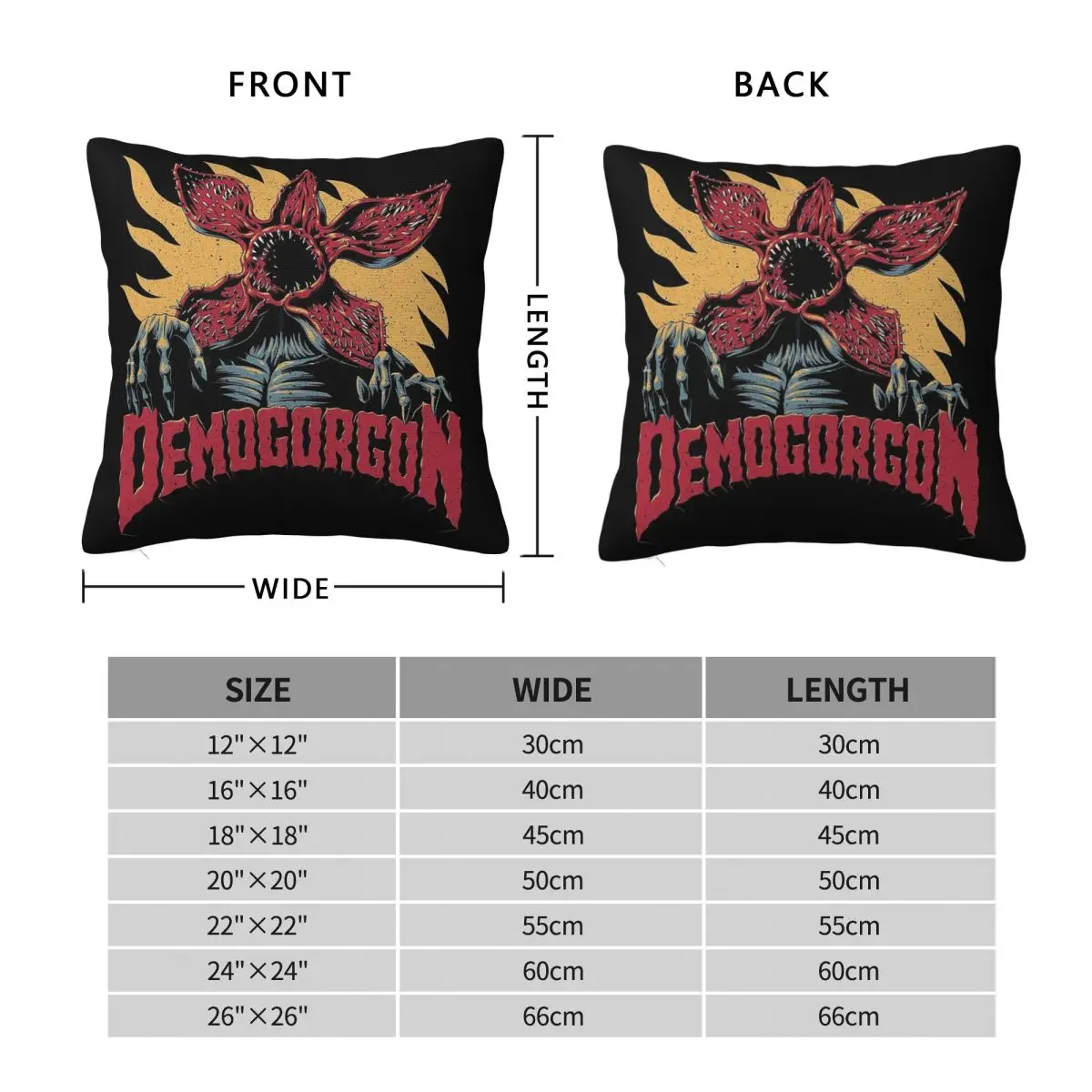 Demogorgon Square Pillowcase Polyester Linen Velvet Pattern Zip Decorative Pillow Case Home Cushion Cover 18