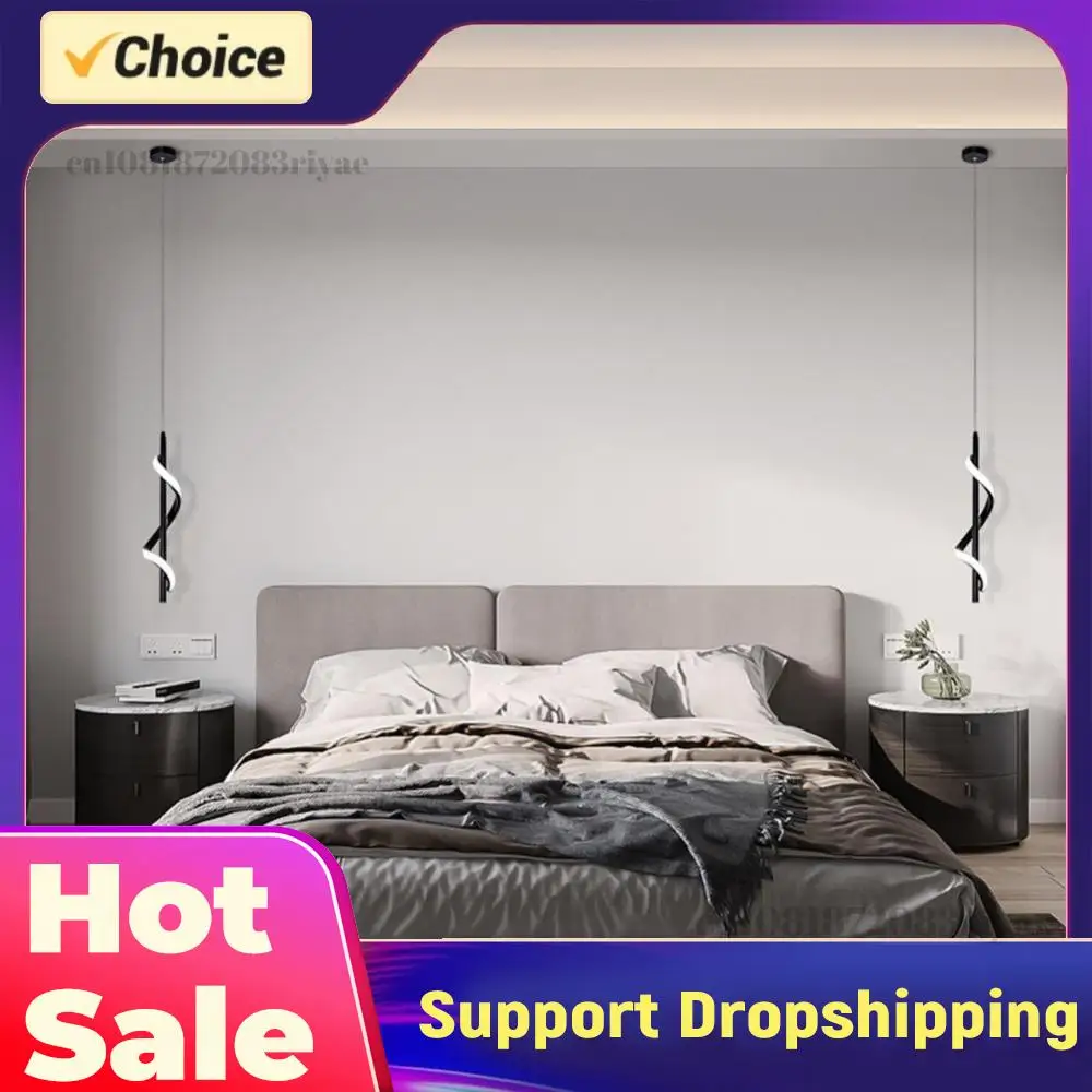 

Скандинавская спиральная люстра: минималистичные подвесные светильники LED, современная атмосферная люстра для потолочного освещения