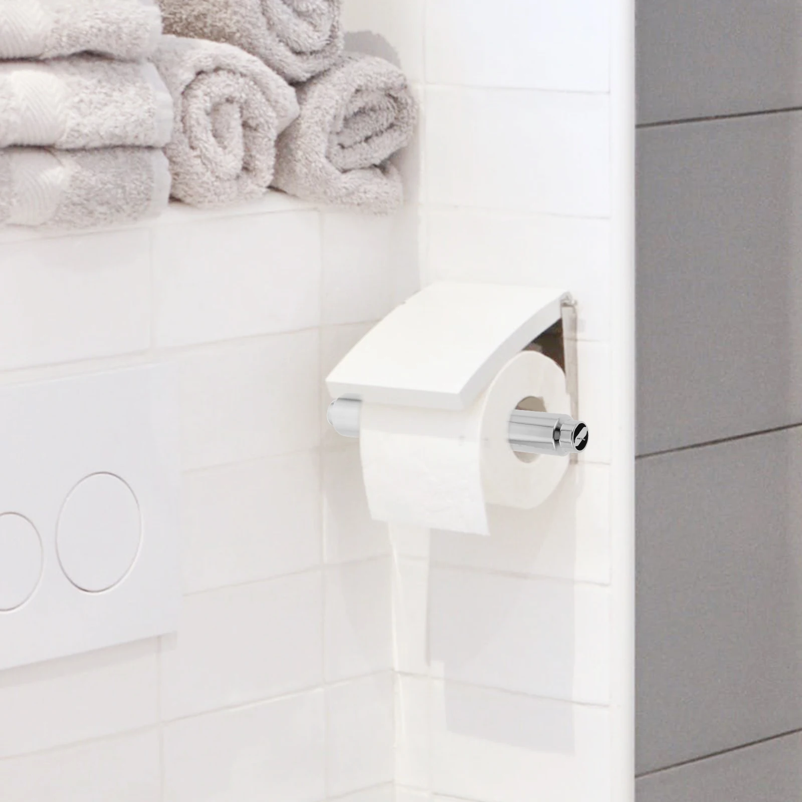 

2 pcs Spring Telescopic Tissue Rod Holder Plastic Adjustable Roll Paper Bracket Easy Install for Bathroom