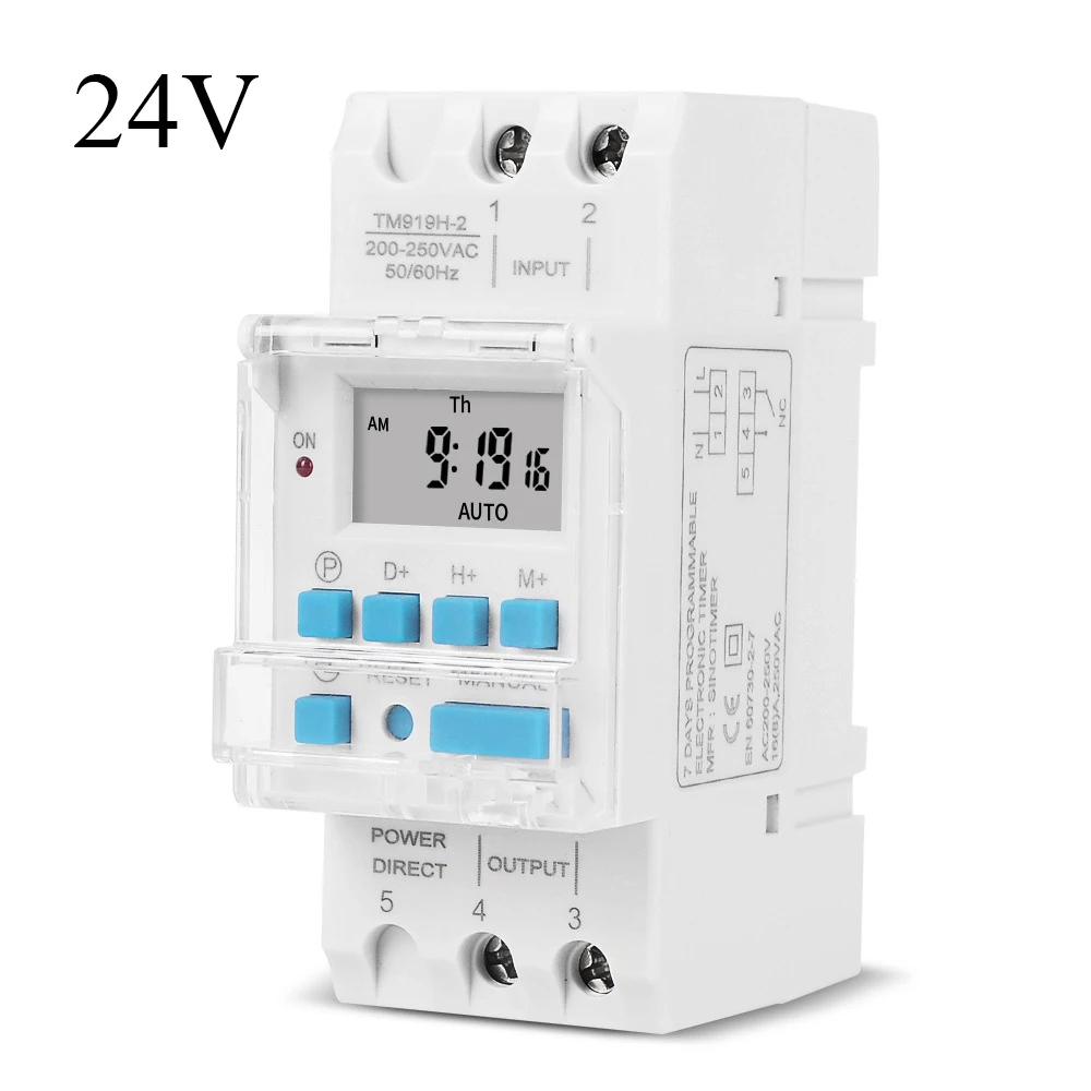 5V/12V/24V/110V/220V/85-265V Guida DIN Uscita di tensione Interruttore digitale Temporizzatore Relè orologio elettronico con batteria sostituibile