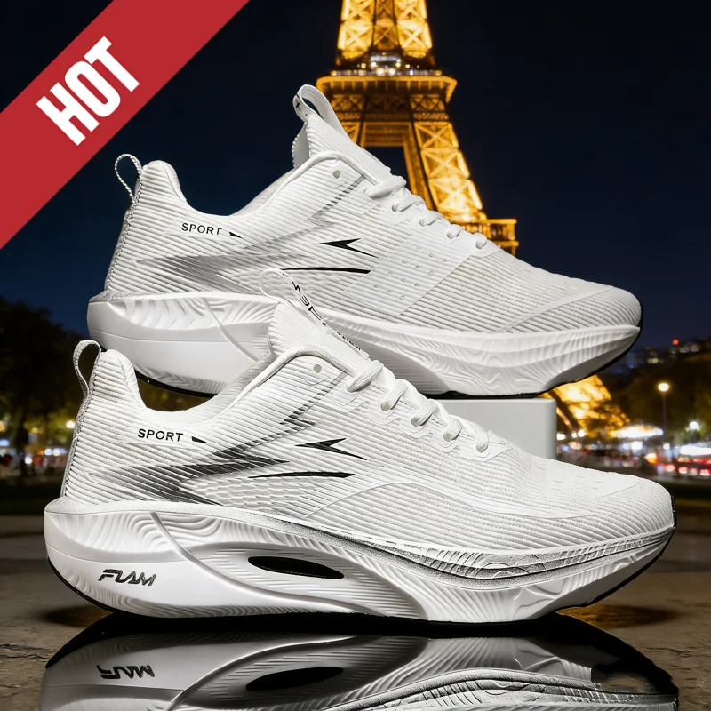 Laufschuhe mit Carbonplatte Spezial-Marathon-Schuhe für Herren Atmungsaktive Leichte Bequeme Rutschfeste Sneaker für Damen