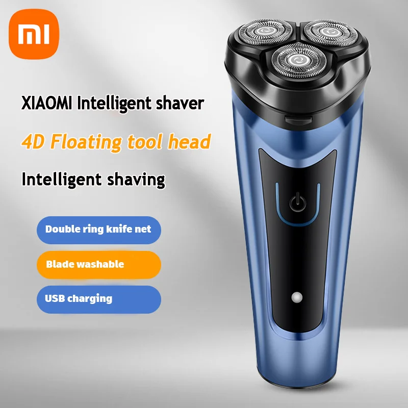 Xiaomi Electric Shaver Three Head Powerful Beard Washable Wet and Dry Shaver Rechargeable Portable Trimmer Unisex Razor Gift