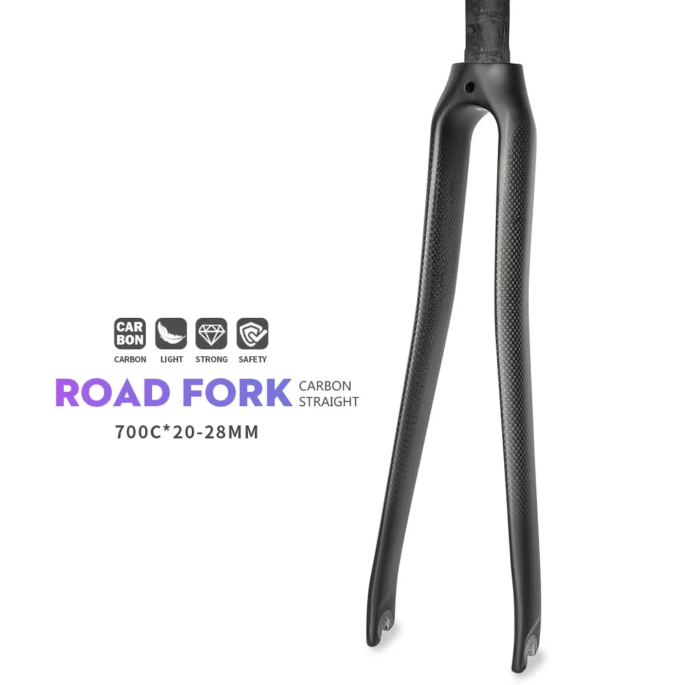 All Carbon Fiber Road Bicycle 28.6mm  Front Fork Ftraight Tube Carbon Light Bicycle Front Fork