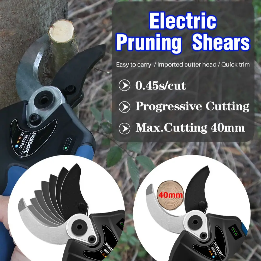 

Brushless Electric Pruner Shear 4 Gears Rechargeable Efficient Fruit Tree Bonsai Pruning Cutter For SWANSOFT 21V Battery