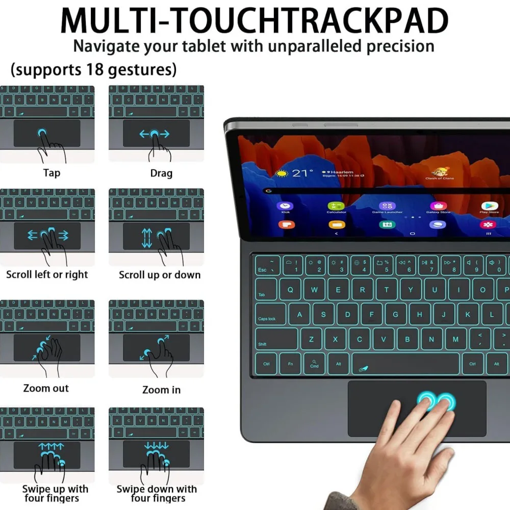 Magic Keyboard Folio for Huawei Honor MagicPad 2 MagicPad2 12.3 inch ROD2-W09 Tablet Case Smart Floating Backlit Keyboards Cover