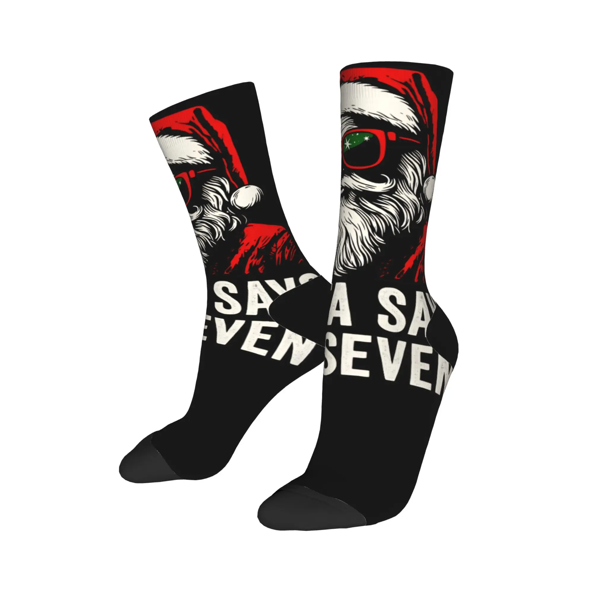 عيد الميلاد سانتا يقول ستة سبعة 67 جوارب جوارب بأشكال مضحكة الخريف مكافحة العرق الجوارب النساء الرجال تشغيل الرياضة جوارب ناعمة متوسطة