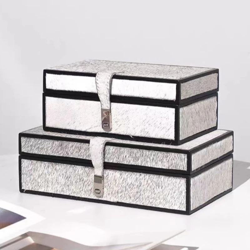 

Leather Jewelry Box Modern Luxury Ring Earring Storage Boxes Women's Bracelet Jewelry Organizer Box Room Decoration Boxes