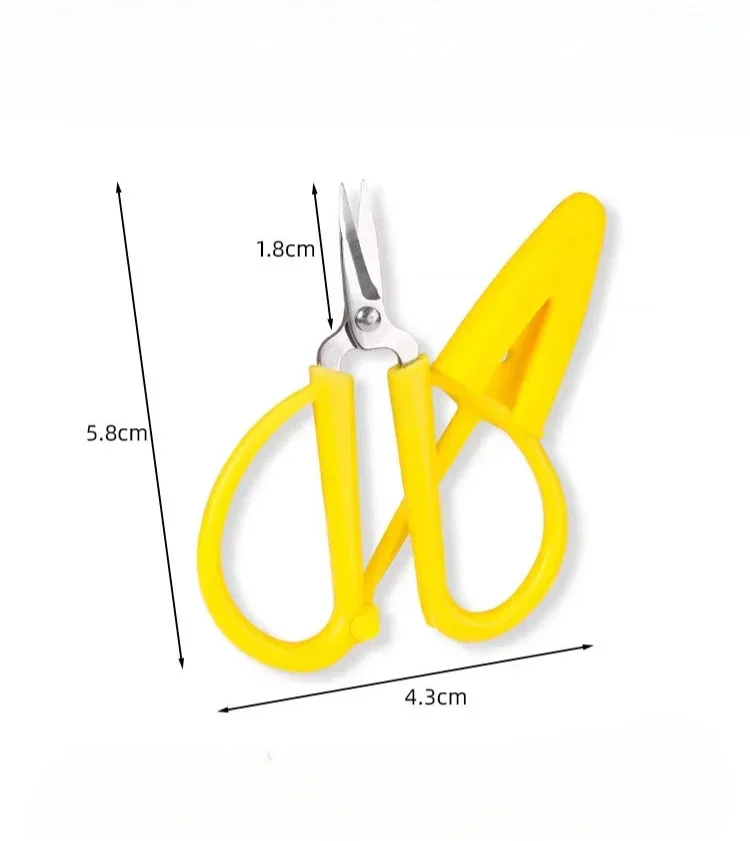Home Mini Small Scissors Mini Portable Thread Scissors Embroidery Scissors Students Hand-cut Safety Scissors with Cap