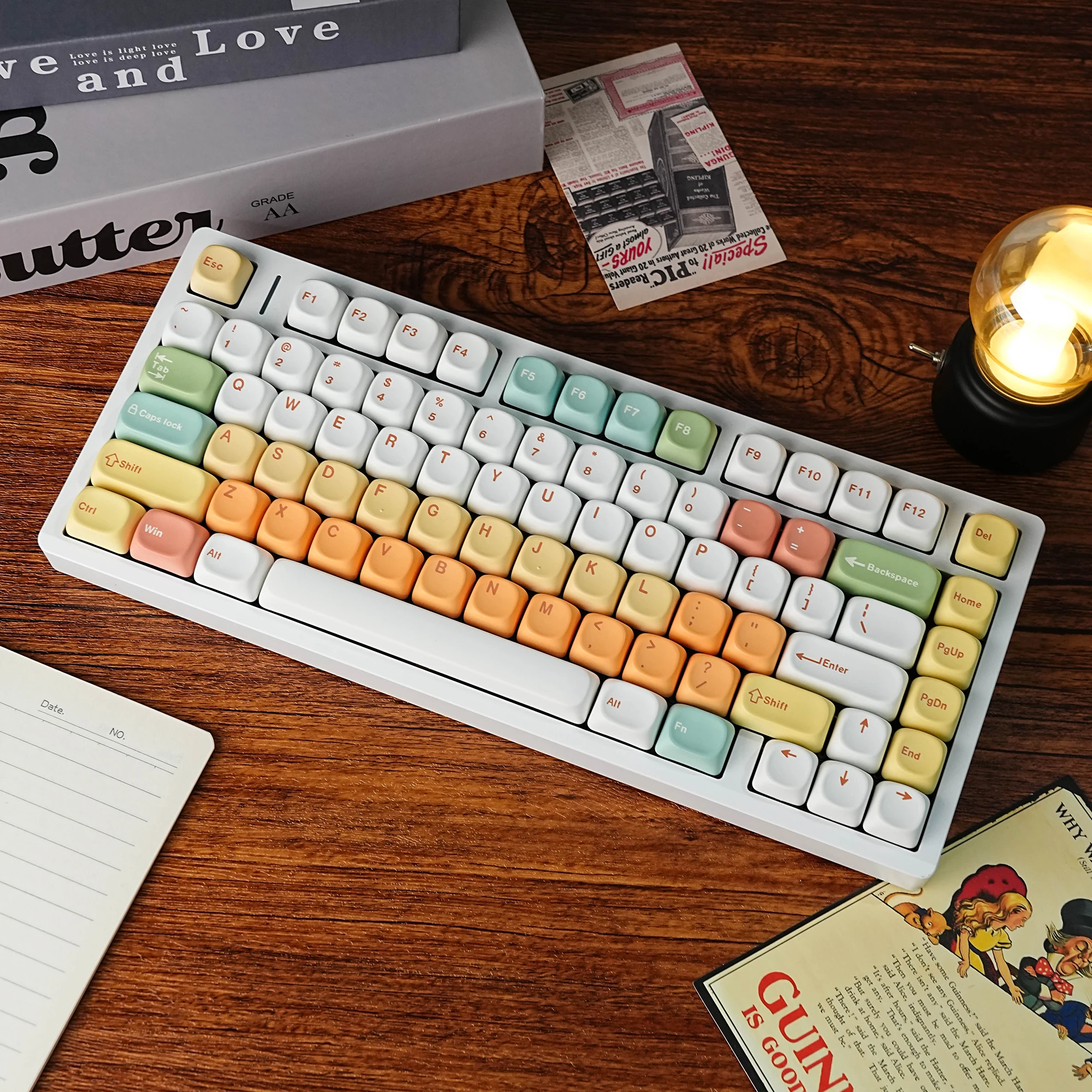 Klawisze PBT Moa Candy House 7U Alice Layout, zestaw klawiszy przestrzennych, kompatybilne z ANSI, rosyjskim, koreańskim, ISO, hiszpańskim, niemieckim, francuskim, ABN. — zdjęcie produktu 4