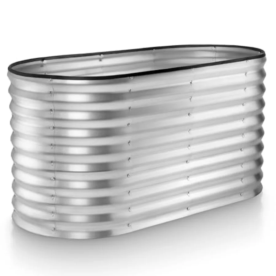 

Оцинкованные приподнятые грядки для сада на открытом воздухе // Приподнятые грядки-клумбы для выращивания овощей и цветов // Большой металлический садовый ящик // Патент