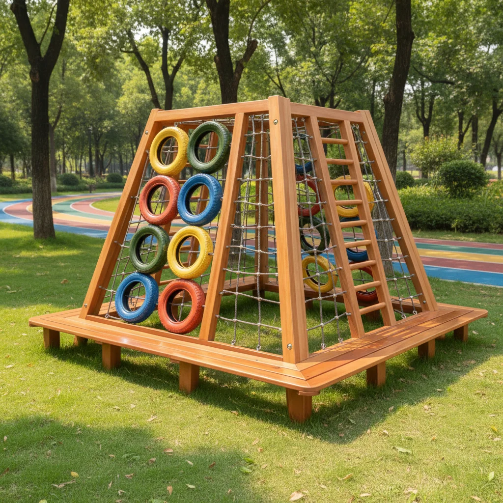 Children's Fun Slide Combination High-quality Wooden Amusement Park Children's Outdoor Sports Equipment Balance Swing Bridge