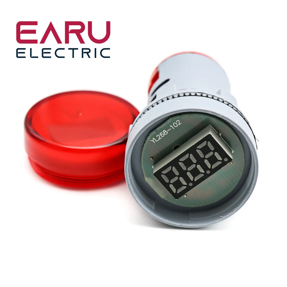 22MM AC 60-500V Mini Voltage Meter AD16 AD16-22DSV Type LED Digital Display AC Voltmeter Indicator Light/Pilot Lamp 110V 220V