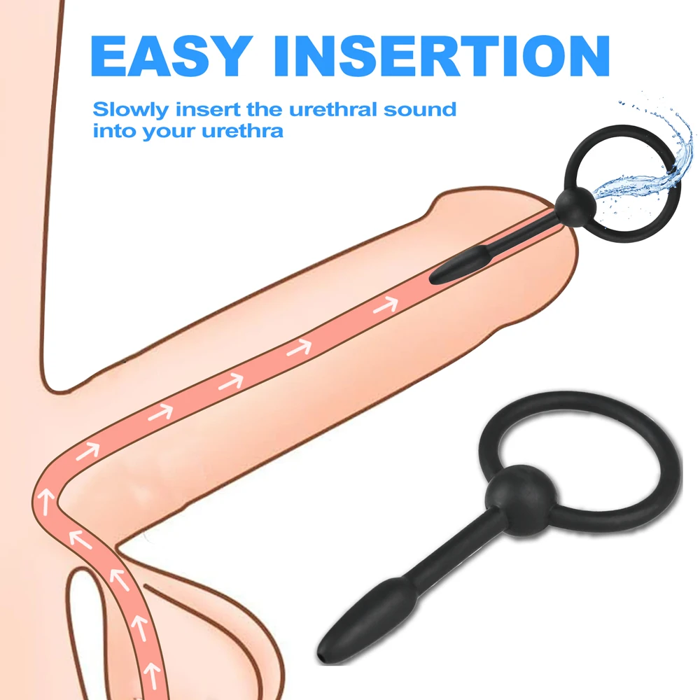 5 أحجام الحصان العين عصا القضيب قضيب لينة سيليكون مجرى البول موسع الجنس لعب للرجال الذكور الاستمناء انسداد محفز القسطرة #3