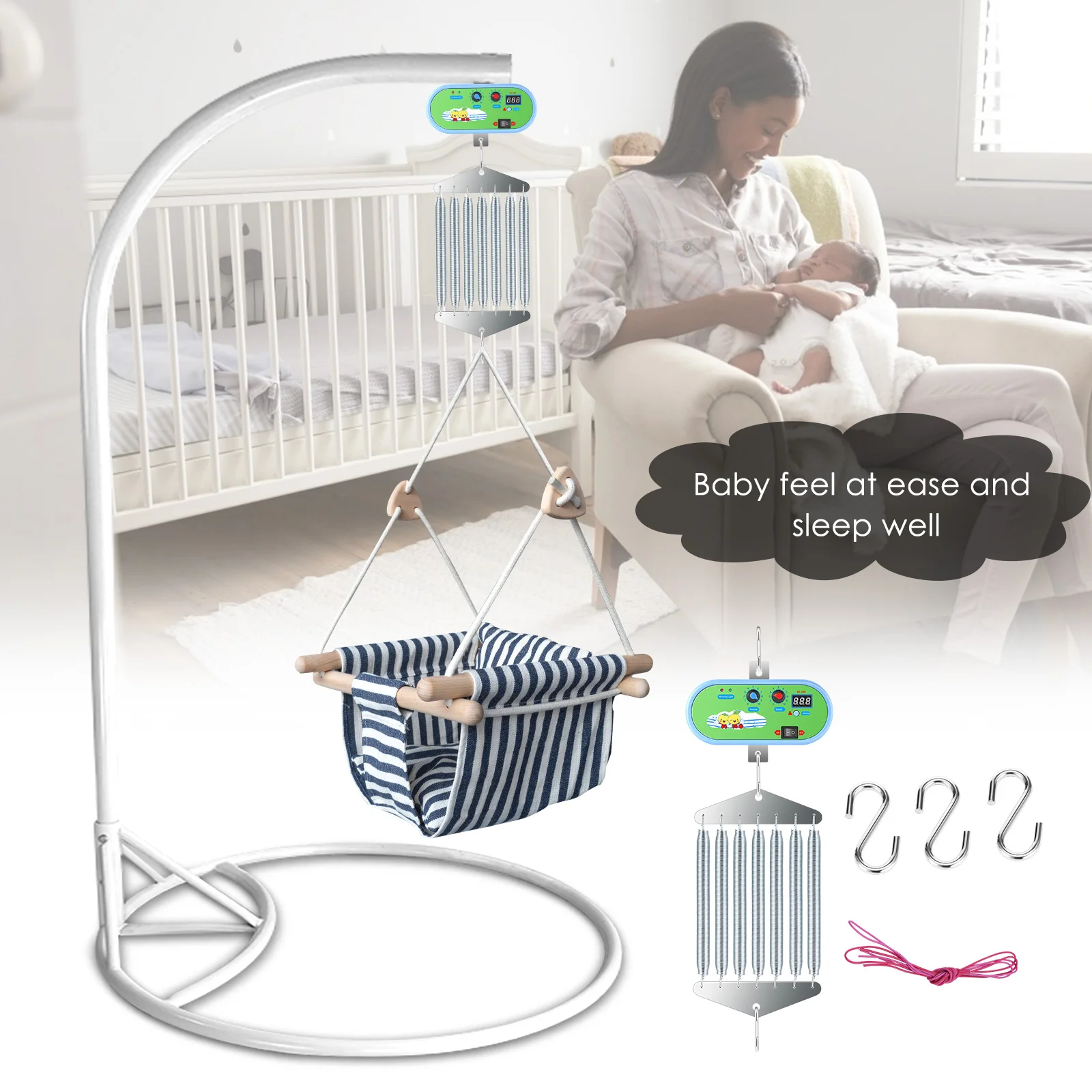 

Electric Baby Swing Controller Hanging Electric Cradle Control With Adjustable Timer Swing Spring For Baby Cradle