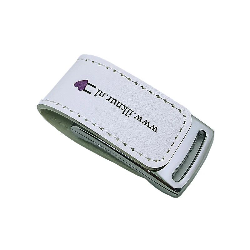 Bezpłatne niestandardowe LOGO Metal White Leather USB 3.0 Szybka pamięć flash 4GB 8GB 16GB 32GB 64GB 128GB Memory Stick z metalowym pudełkiem