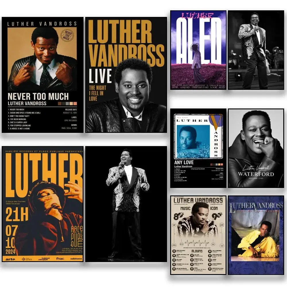 Singer L-Luther Vandross Soul Legend Poster HD Removable Wall Art Gift Bedroom Lounge Dorm Office Gaming Cafe Bars