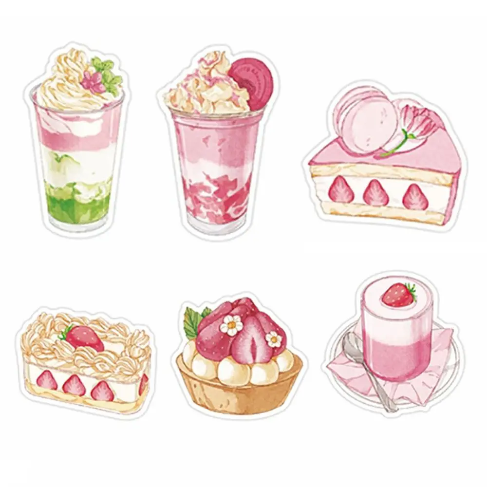 30Sheets Portable Desserts Sticky Notes 30Sheets Cartoon Notepad Stationery Memo Pad