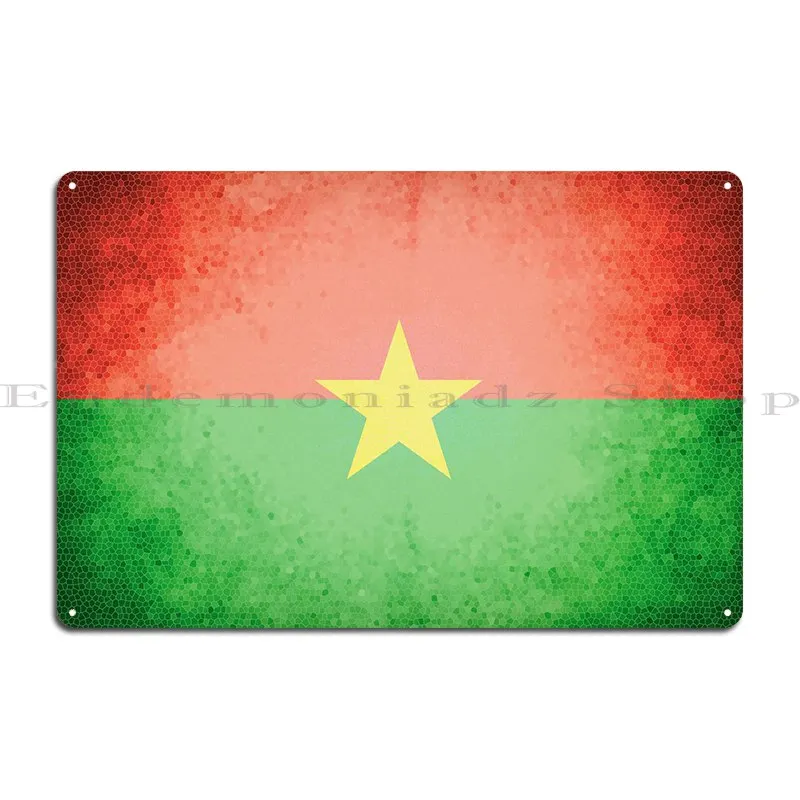 Burkina Faso Vintage Flag Metal Plaque Poster Garage Cave Personalized Iron Mural Tin Sign Poster