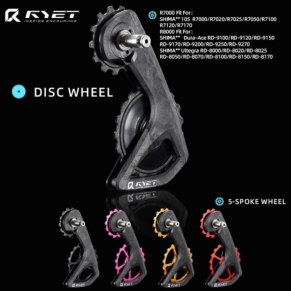 RYET Ultralight RS Full Ceramic Oversized Derailleur Pulley Wheel System 13T-19T For R8000 R8100 R8150 R9100 R9250 R7000 Parts