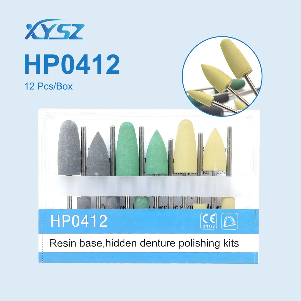 8Pcs/Set HP Dental Resin Base Acrylic Polishing Burs Kit Drill Polisher Rotary Dentist Tool Dental Lab Instrument