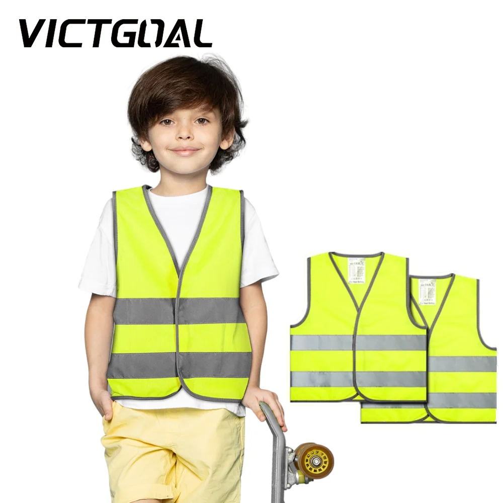 

VICTGOAL Kids Reflective Safety Vest for Children Sports Protective Clothing Cycling Outdoor High Visibility Fluorescent Strips
