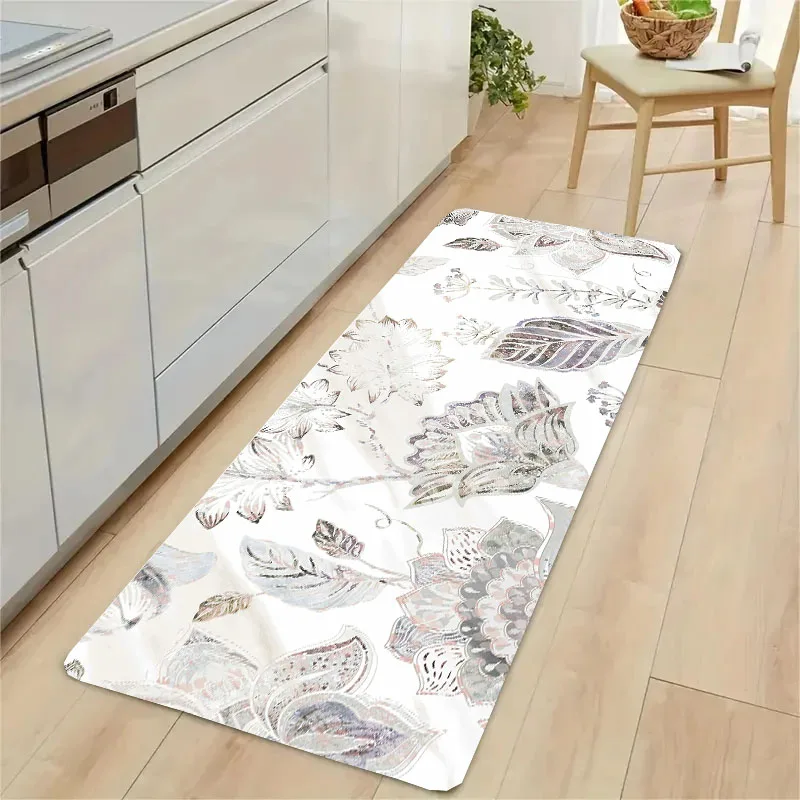 Vintage Flowers Herb Baths Mats Rectangle Kitchen Anti-slip Modern Area Rugs bedroom Living Room Balcony Carpets Doormat