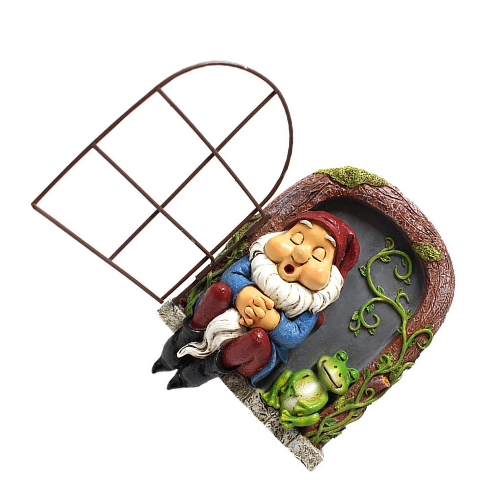 

Resin Iron Gnome Statue Decor Lifelike Outdoor nament for Yard Park Home Window Hanging Dwarf Crafts Supplies