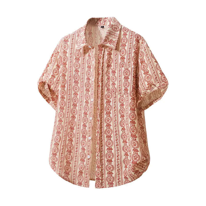 

Summer Fashion Men's Printed Short Sleeve Hawaiian Shirt Casual Pocket Beach Holiday Shirts Stylish Mens Clothing