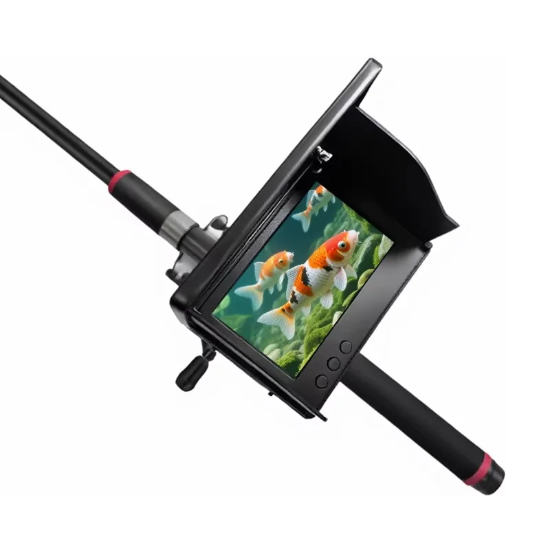 Telecamera per pesca subacquea con monitor da 4,3 pollici 12 lampade per visione notturna Telecamera per ricerca di pesca in acque profonde