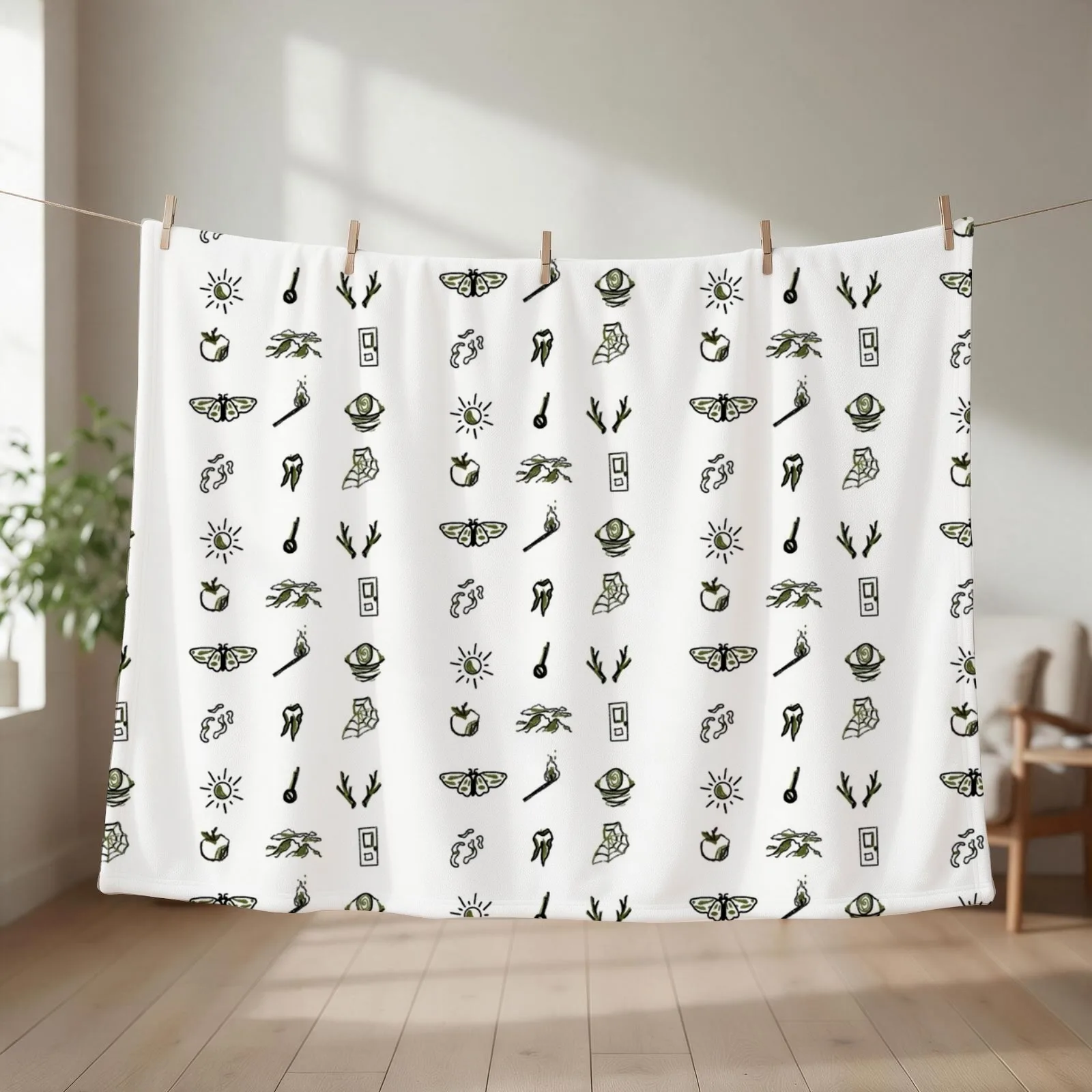 Magnus Archives fears / entities green Throw Blanket couch cozy soft plush fuzzy picnic outdoor blanket