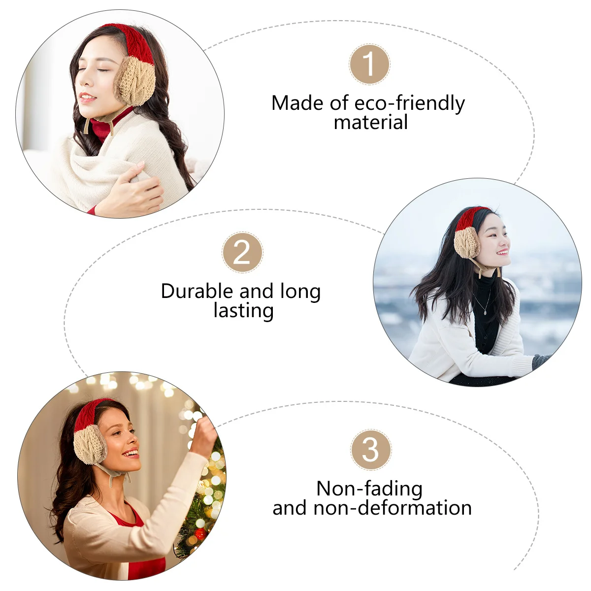 

1Pcs Christmas Earmuffs Warm Acrylic Fiber Ear Covers Winter Headband Ear Muff for Snowboarding Earmuffs Winter Earmuff