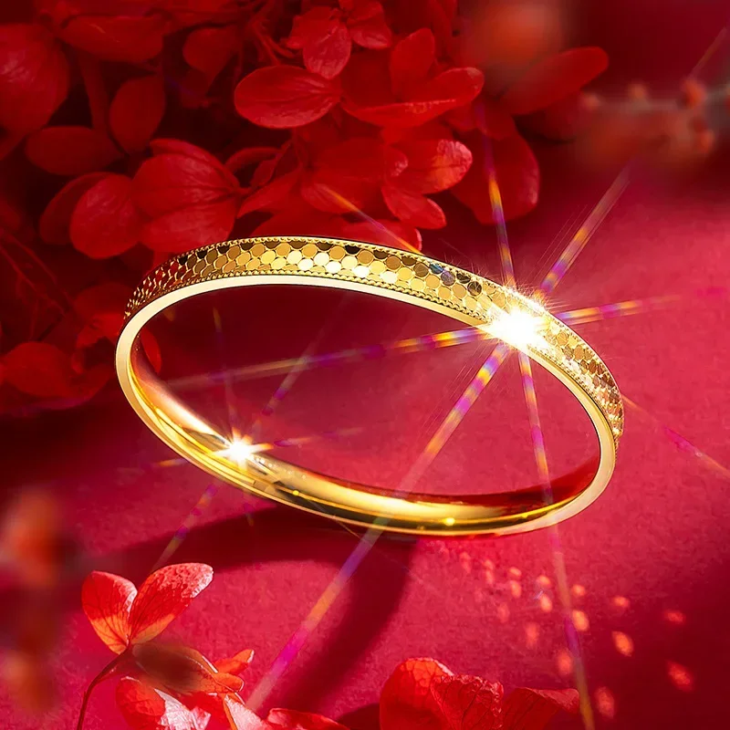 

AU9999 24K Real Gold Yellow Gold Dragon Scale - inspired Honeycomb Bracelet, High - class Design