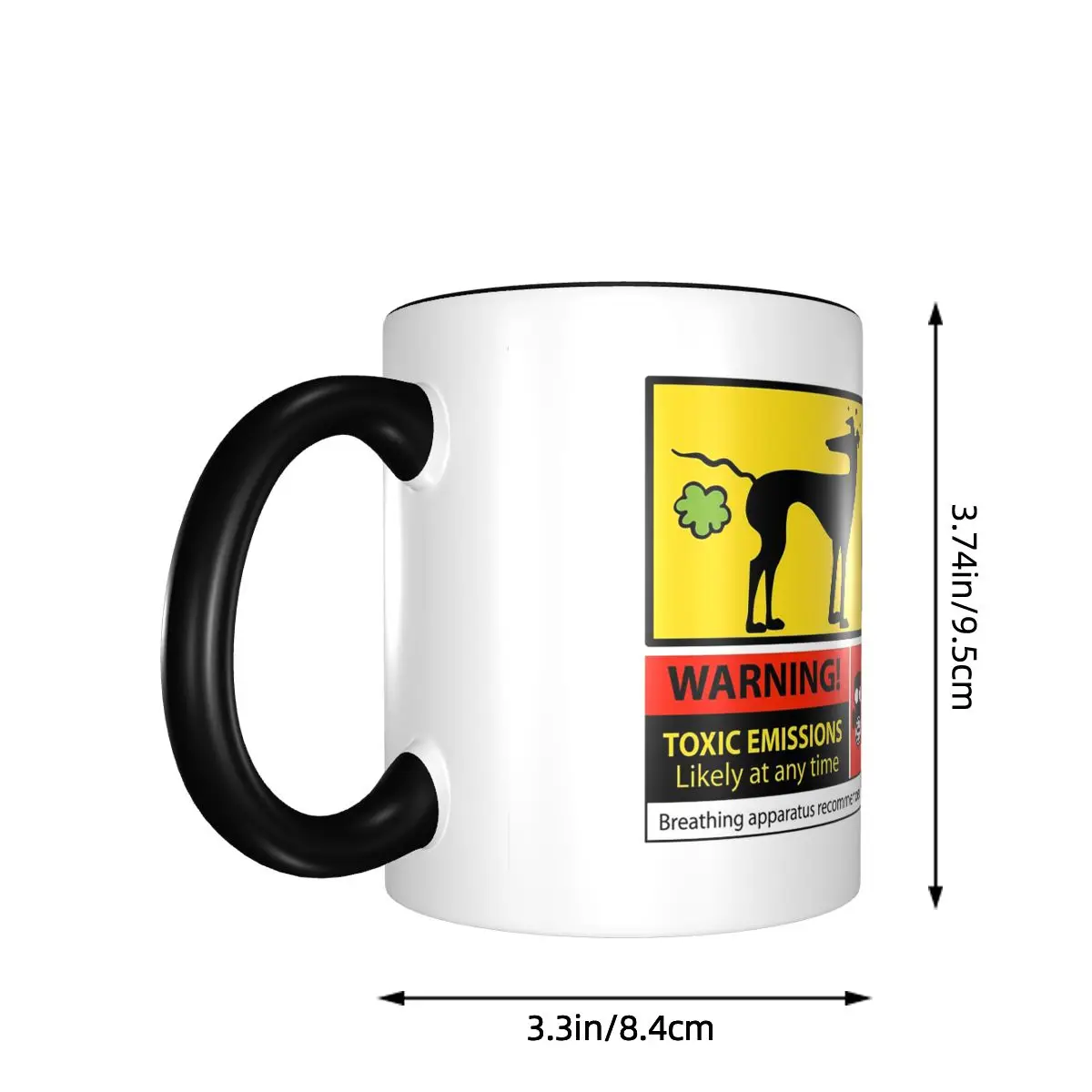 Toxic Emissions Hazard Sign Mug Funny Ceramic Coffee Cups Tea Mugs Milk Cup Drinkware Gifts for Woman Man
