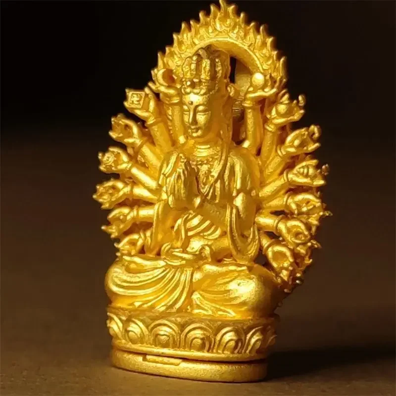 Thousand-handed Guanyin Zodiac Mouse Guarding Buddha Pendant Necklace Niche Senior Sense Animal Year Gift Jewelry