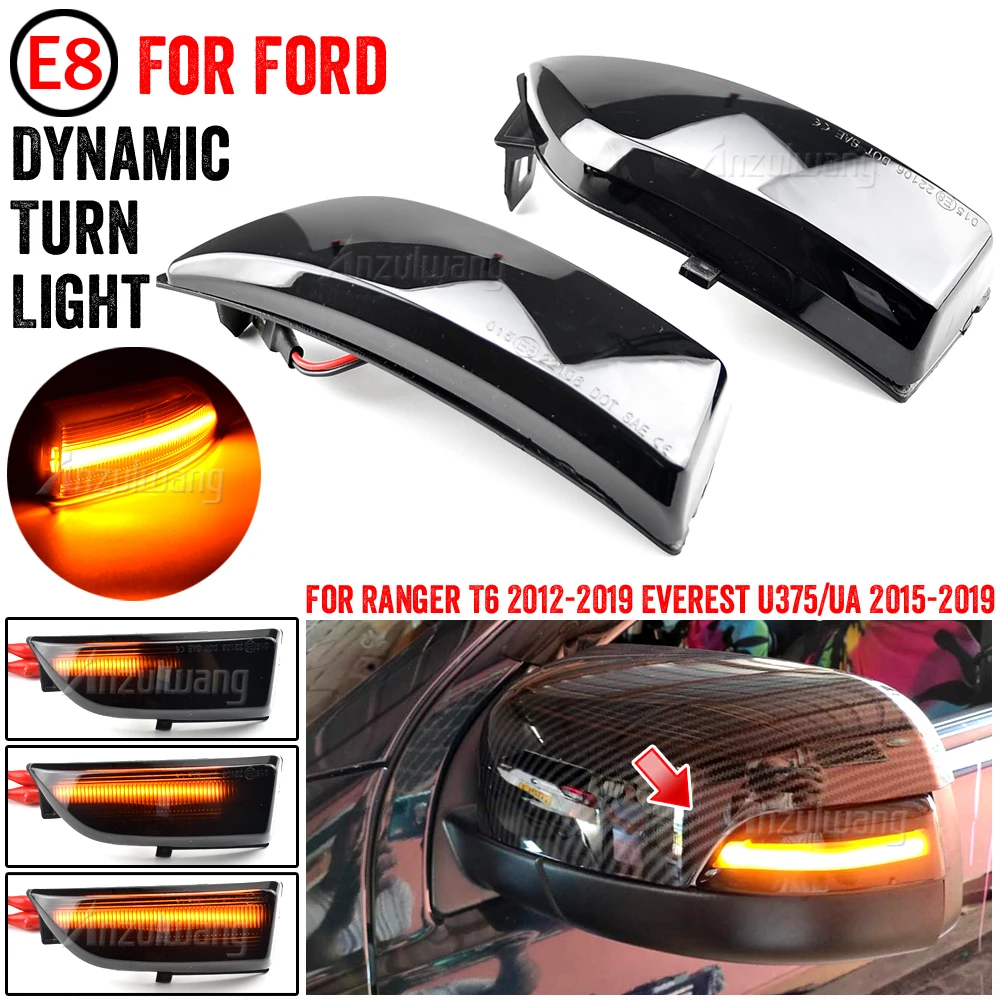

For Ford Everest Ranger T6 Raptor Wildtrak Blinker Indicator 2Piece Sequential Flasher Lamp LED Dynamic Turn Signal Light