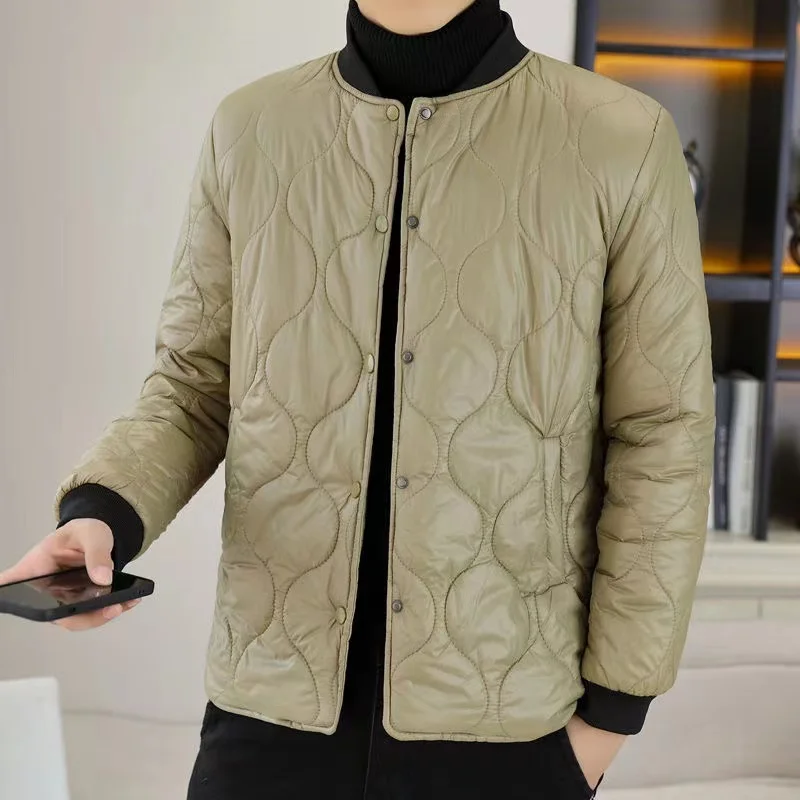 2024 New Winter Korean Style Men\'s Cotton Jackets Plus Velvet Thick Warm Quilted Coat for Teenage Students Outerwear Parkas