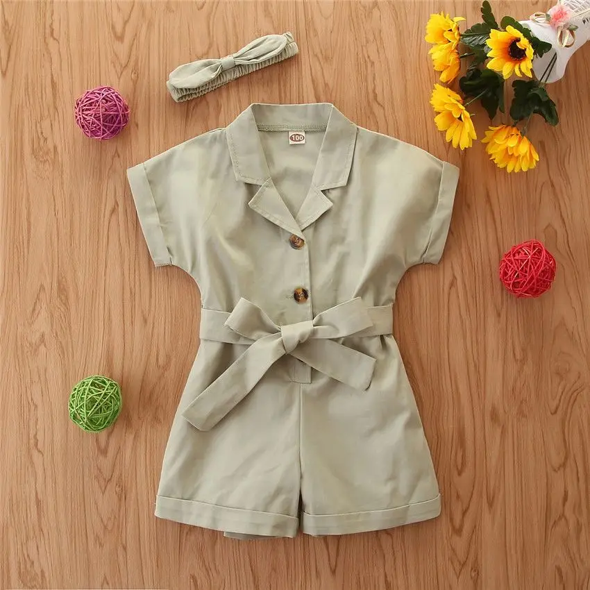 

Children's jumpsuit shorts summer new style boys' and girls' short sleeved loose jumpsuit pants