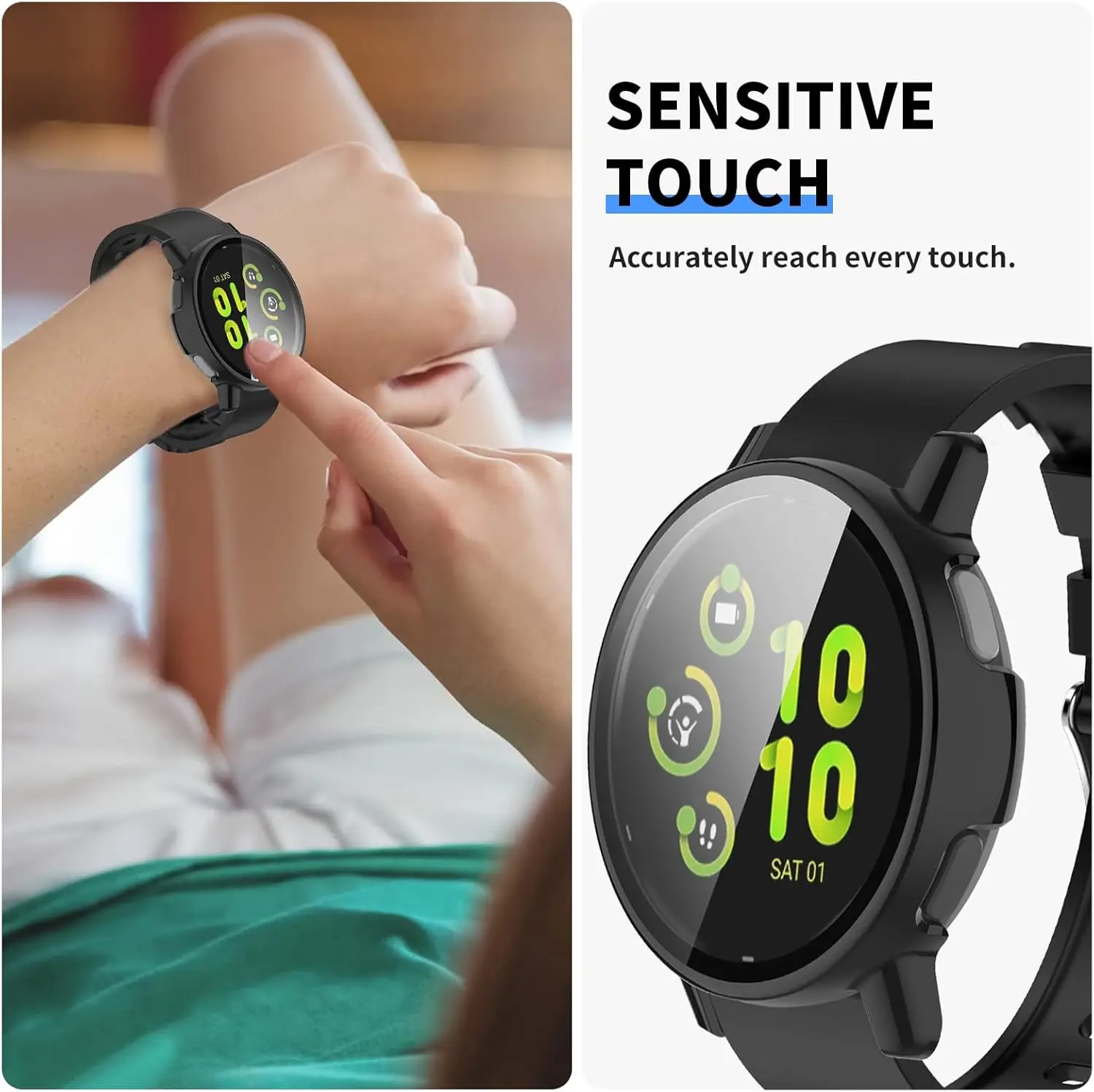 حافظة حماية للشاشة لساعة Garmin Active 5/Vivoactive 5 الذكية، غطاء حماية رفيع للغاية من البولي كربونات لهاتف Garmin Vivoactive 5.