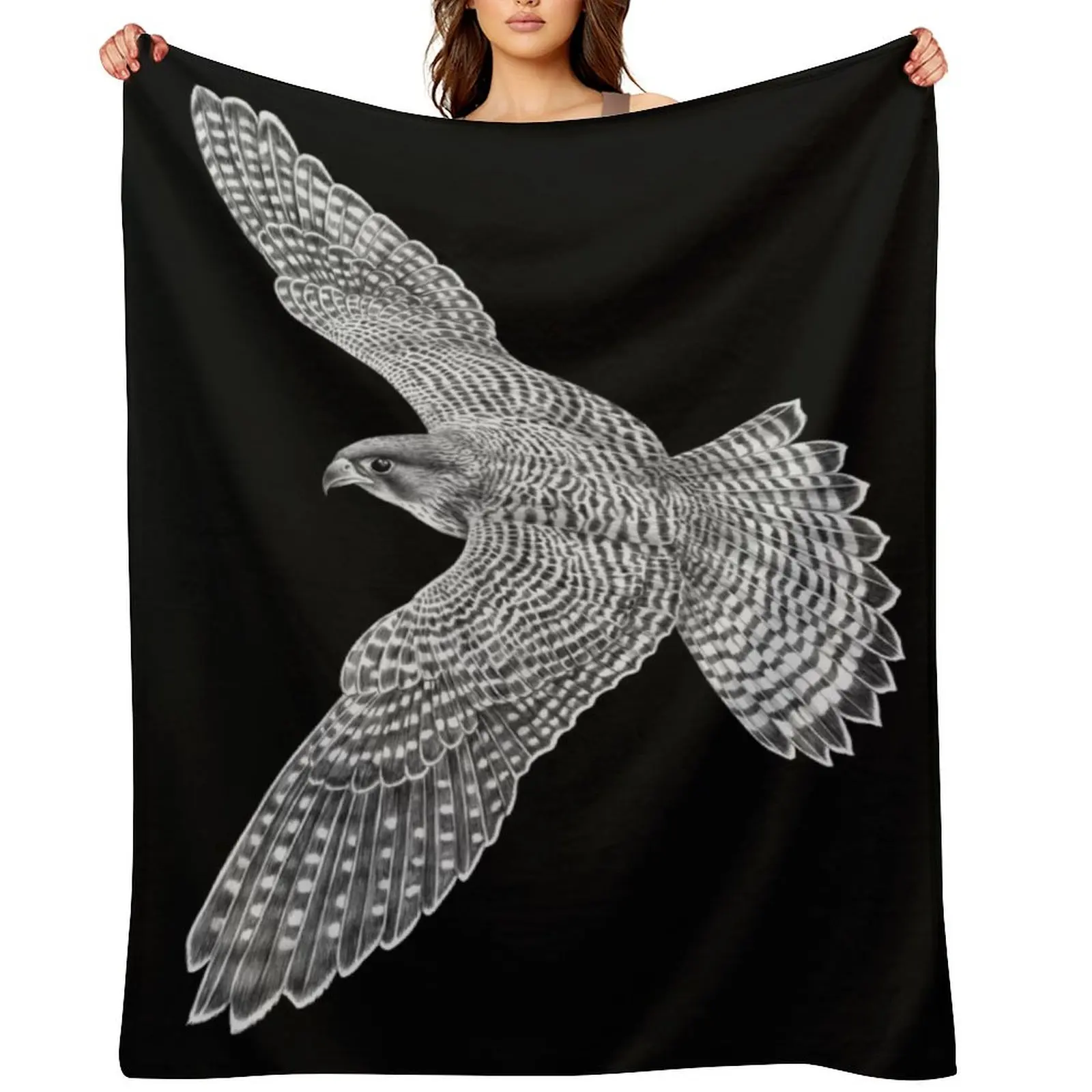 

Peregrine Falcon Throw Blanket for winter Flannel Plaid Thermal Blankets